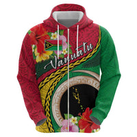 Vanuatu Tribal Boar Tusk Hoodie Tropical Plants with Namele and Melanesian Pattern