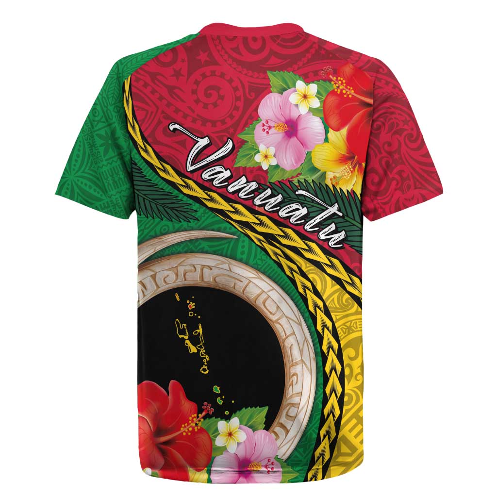 Vanuatu Tribal Boar Tusk Rugby Jersey Tropical Plants with Namele and Melanesian Pattern LT03 - Polynesian Pride