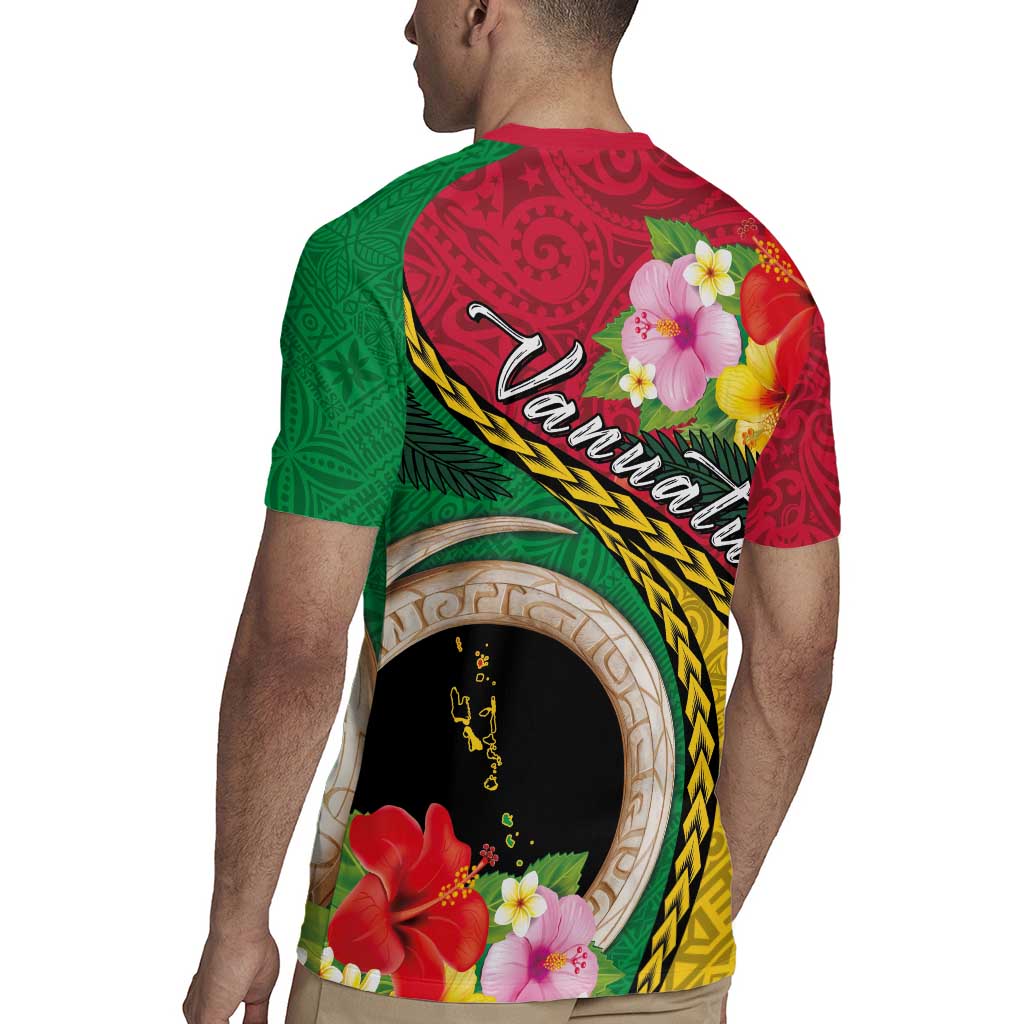 Vanuatu Tribal Boar Tusk Rugby Jersey Tropical Plants with Namele and Melanesian Pattern LT03 - Polynesian Pride