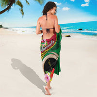 Vanuatu Tribal Boar Tusk Sarong Tropical Plants with Namele and Melanesian Pattern