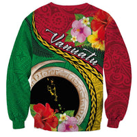 Vanuatu Tribal Boar Tusk Sweatshirt Tropical Plants with Namele and Melanesian Pattern LT03 - Polynesian Pride