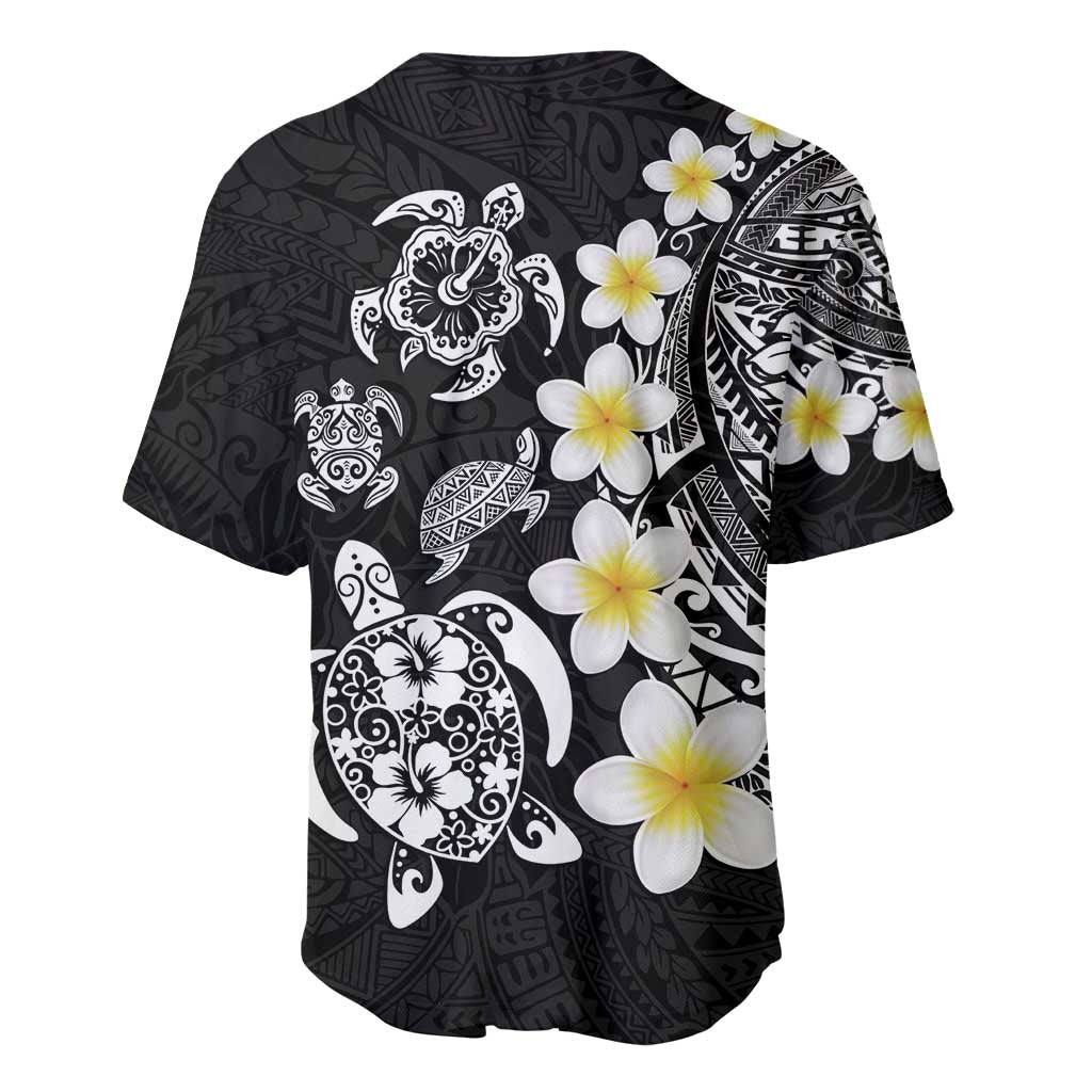 Hawaiian Plumeria Turtles Baseball Jersey Polynesian Art Tattoo