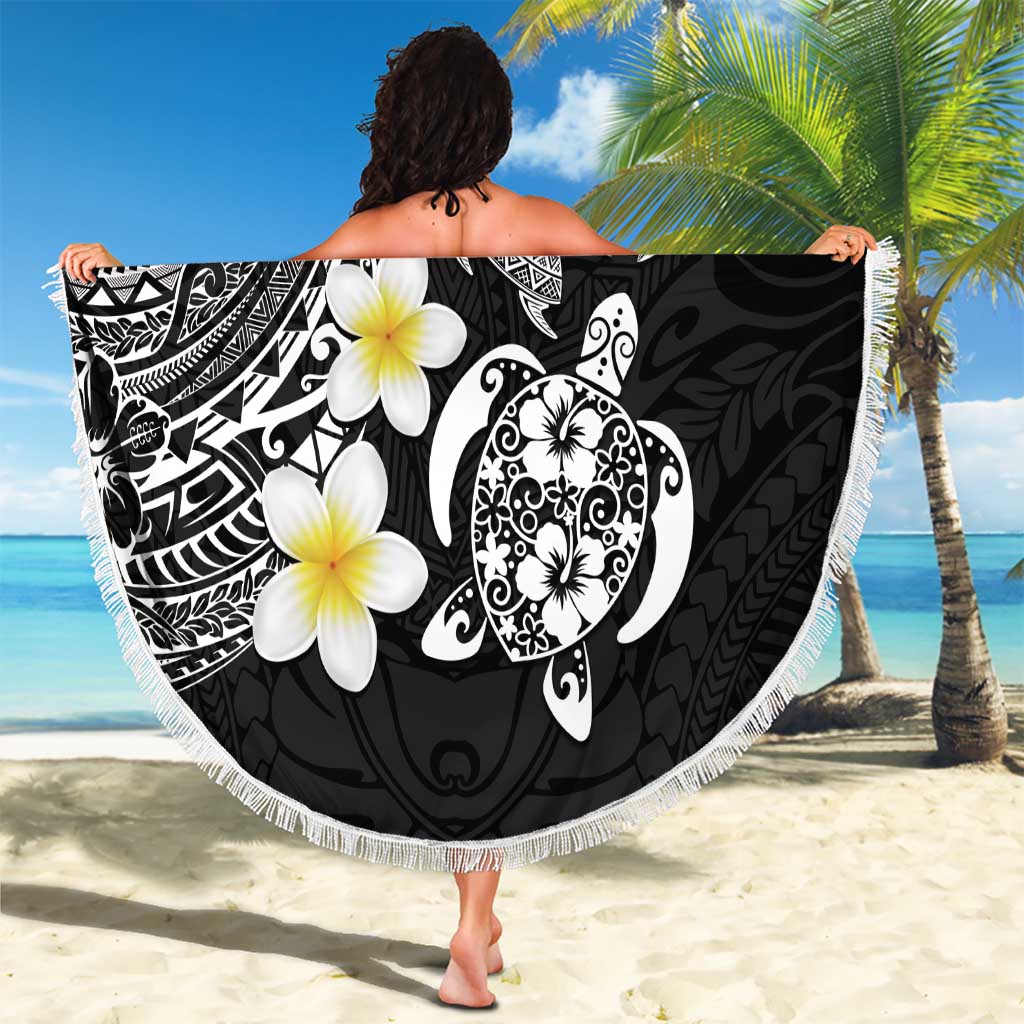 Hawaiian Plumeria Turtles Beach Blanket Polynesian Art Tattoo LT03 - Polynesian Pride