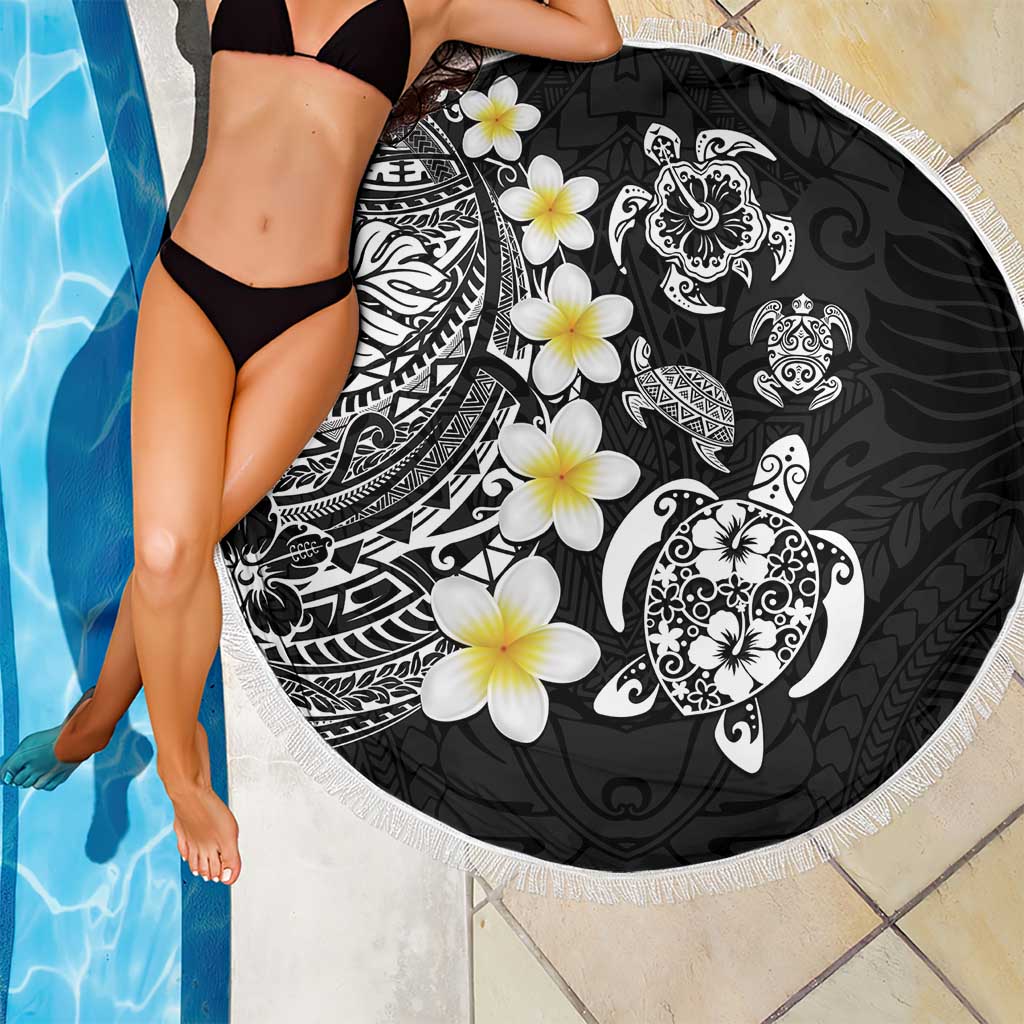 Hawaiian Plumeria Turtles Beach Blanket Polynesian Art Tattoo LT03 - Polynesian Pride