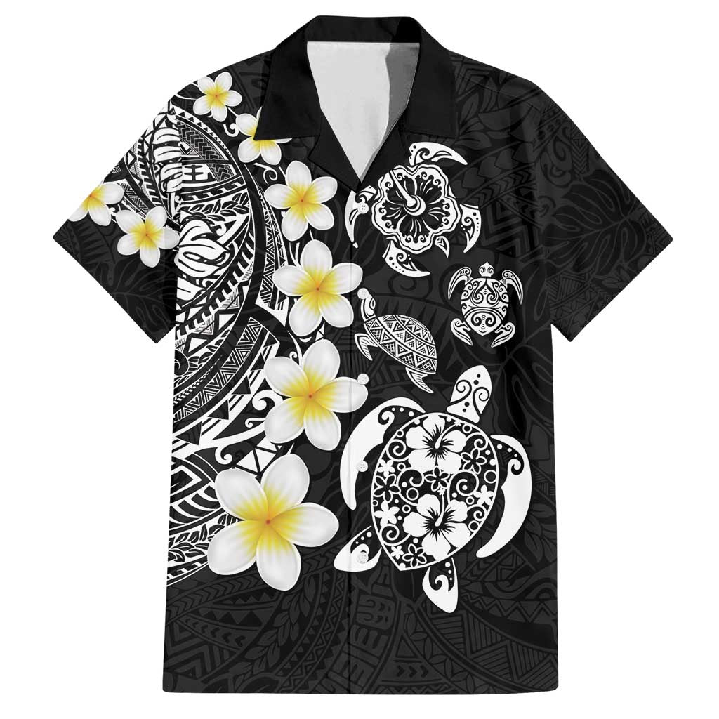 Hawaiian Plumeria Turtles Family Matching Puletasi and Hawaiian Shirt Polynesian Art Tattoo