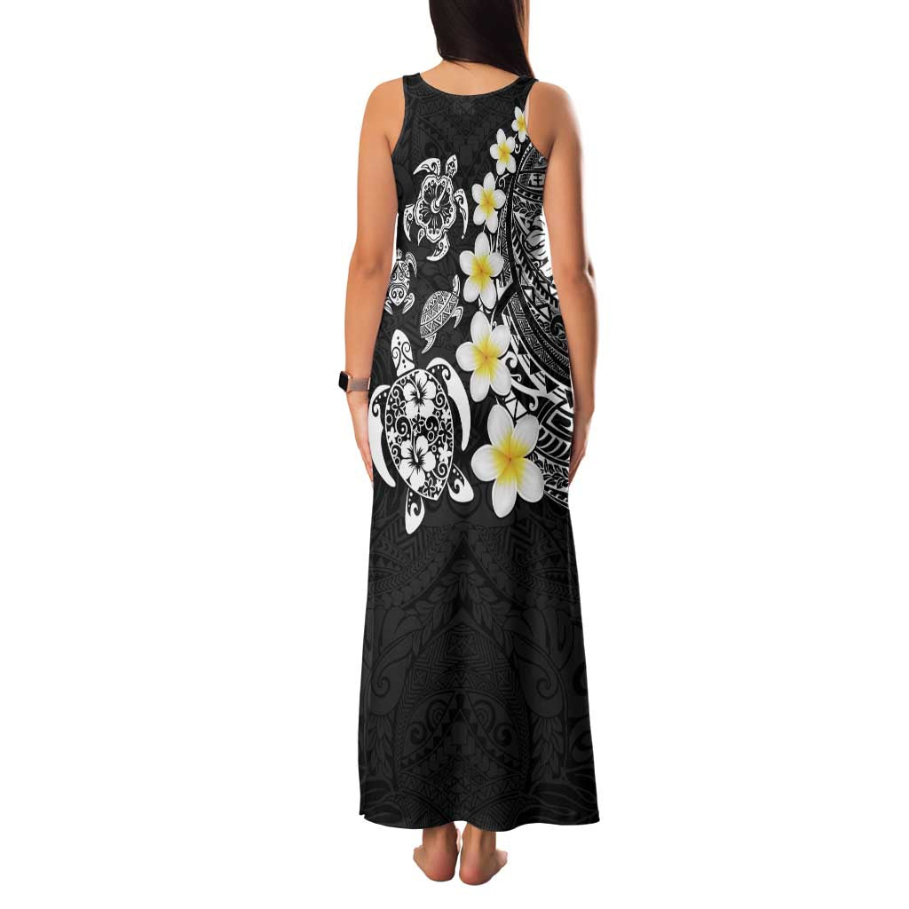 Hawaiian Plumeria Turtles Family Matching Tank Maxi Dress and Hawaiian Shirt Polynesian Art Tattoo