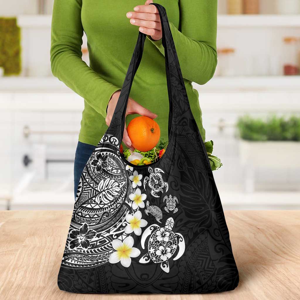 Hawaiian Plumeria Turtles Grocery Bag Polynesian Art Tattoo LT03 - Polynesian Pride