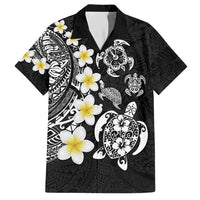 Hawaiian Plumeria Turtles Hawaiian Shirt Polynesian Art Tattoo LT03 Black - Polynesian Pride