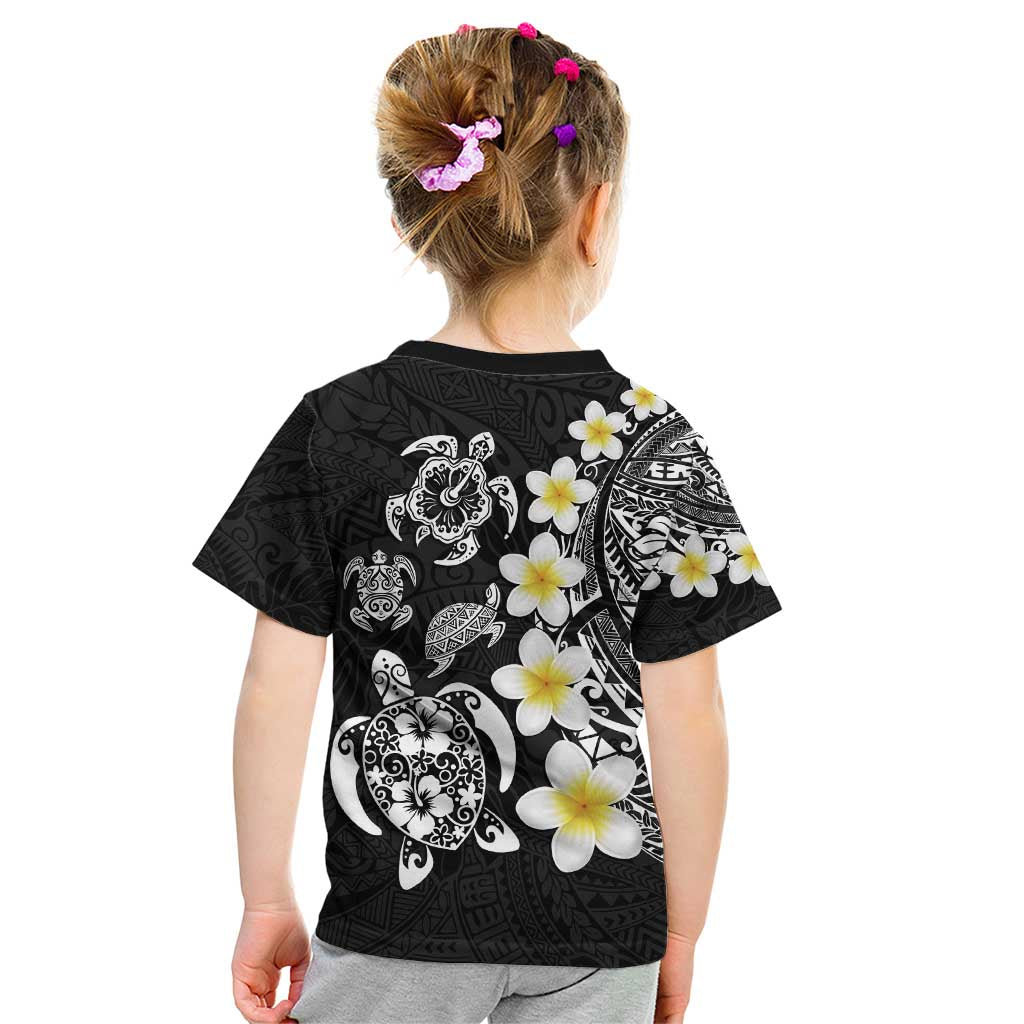 Hawaiian Plumeria Turtles Kid T Shirt Polynesian Art Tattoo
