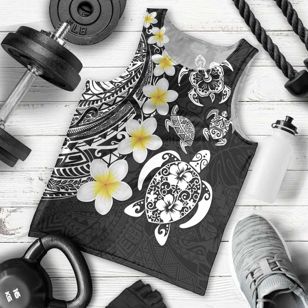 Hawaiian Plumeria Turtles Men Tank Top Polynesian Art Tattoo LT03 - Polynesian Pride