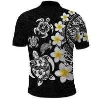 Hawaiian Plumeria Turtles Polo Shirt Polynesian Art Tattoo
