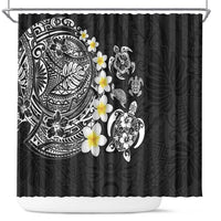 Hawaiian Plumeria Turtles Shower Curtain Polynesian Art Tattoo