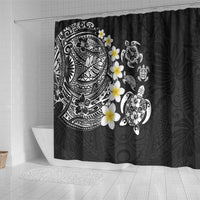 Hawaiian Plumeria Turtles Shower Curtain Polynesian Art Tattoo