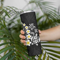 Hawaiian Plumeria Turtles Skinny Tumbler Polynesian Art Tattoo