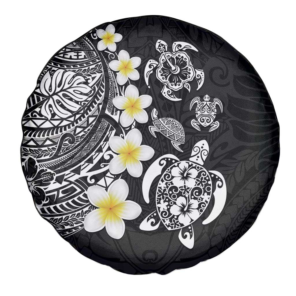 Hawaiian Plumeria Turtles Spare Tire Cover Polynesian Art Tattoo