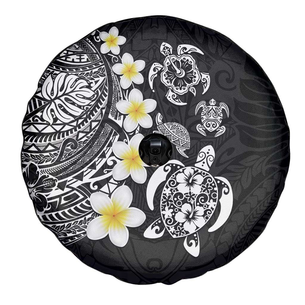 Hawaiian Plumeria Turtles Spare Tire Cover Polynesian Art Tattoo