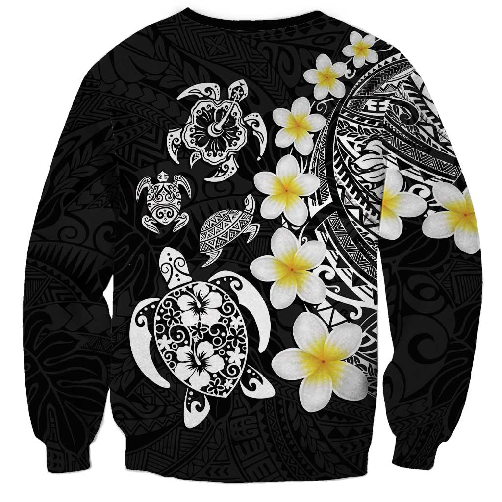 Hawaiian Plumeria Turtles Sweatshirt Polynesian Art Tattoo LT03 - Polynesian Pride