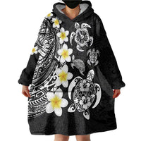 Hawaiian Plumeria Turtles Wearable Blanket Hoodie Polynesian Art Tattoo LT03 - Polynesian Pride