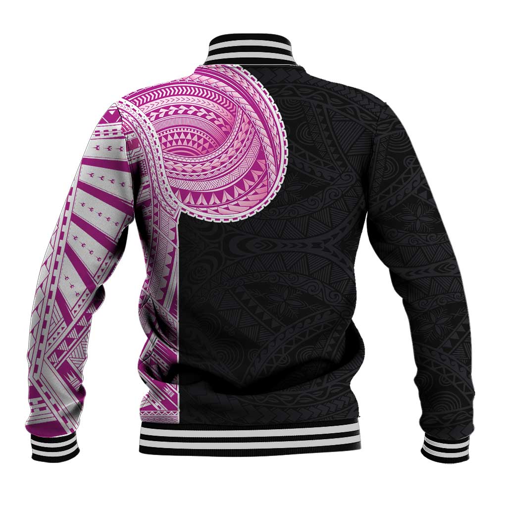 Samoan Art Tattoo Polynesian Pattern Baseball Jacket Pink Out Color LT03 - Polynesian Pride