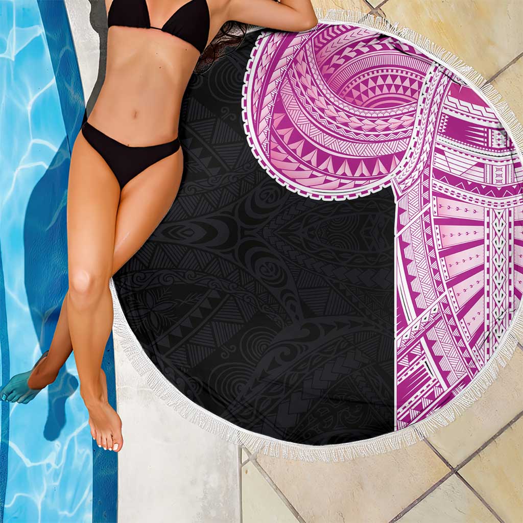 Samoan Art Tattoo Polynesian Pattern Beach Blanket Pink Out Color LT03 - Polynesian Pride