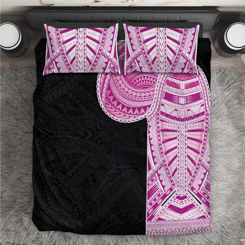 Samoan Art Tattoo Polynesian Pattern Bedding Set Pink Out Color