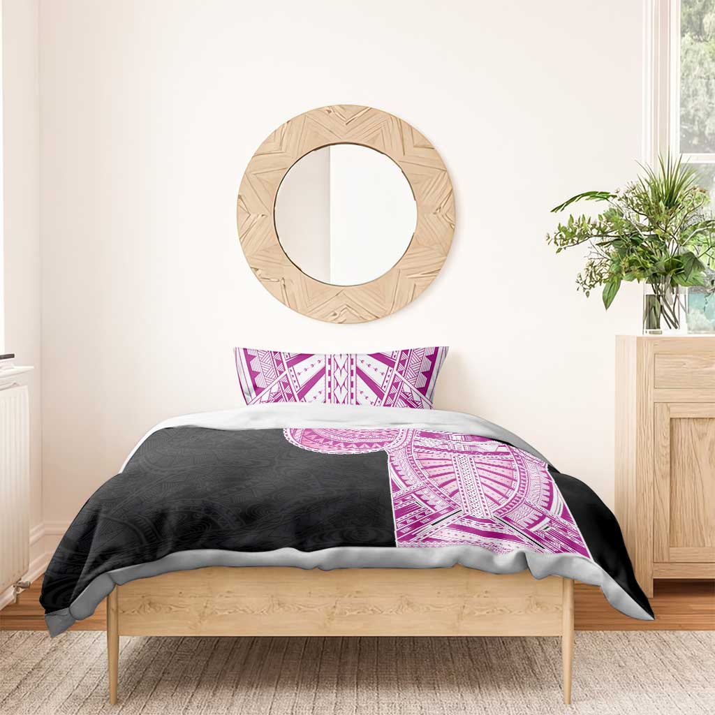 Samoan Art Tattoo Polynesian Pattern Bedding Set Pink Out Color