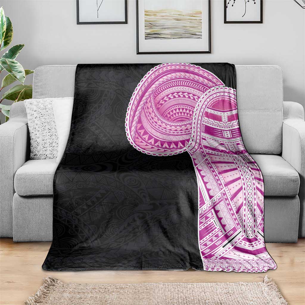 Samoan Art Tattoo Polynesian Pattern Blanket Pink Out Color
