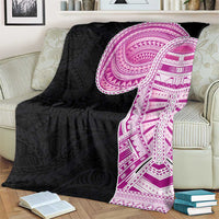 Samoan Art Tattoo Polynesian Pattern Blanket Pink Out Color