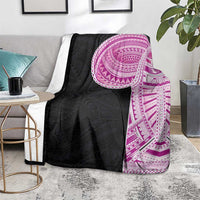 Samoan Art Tattoo Polynesian Pattern Blanket Pink Out Color