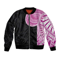 Samoan Art Tattoo Polynesian Pattern Bomber Jacket Pink Out Color