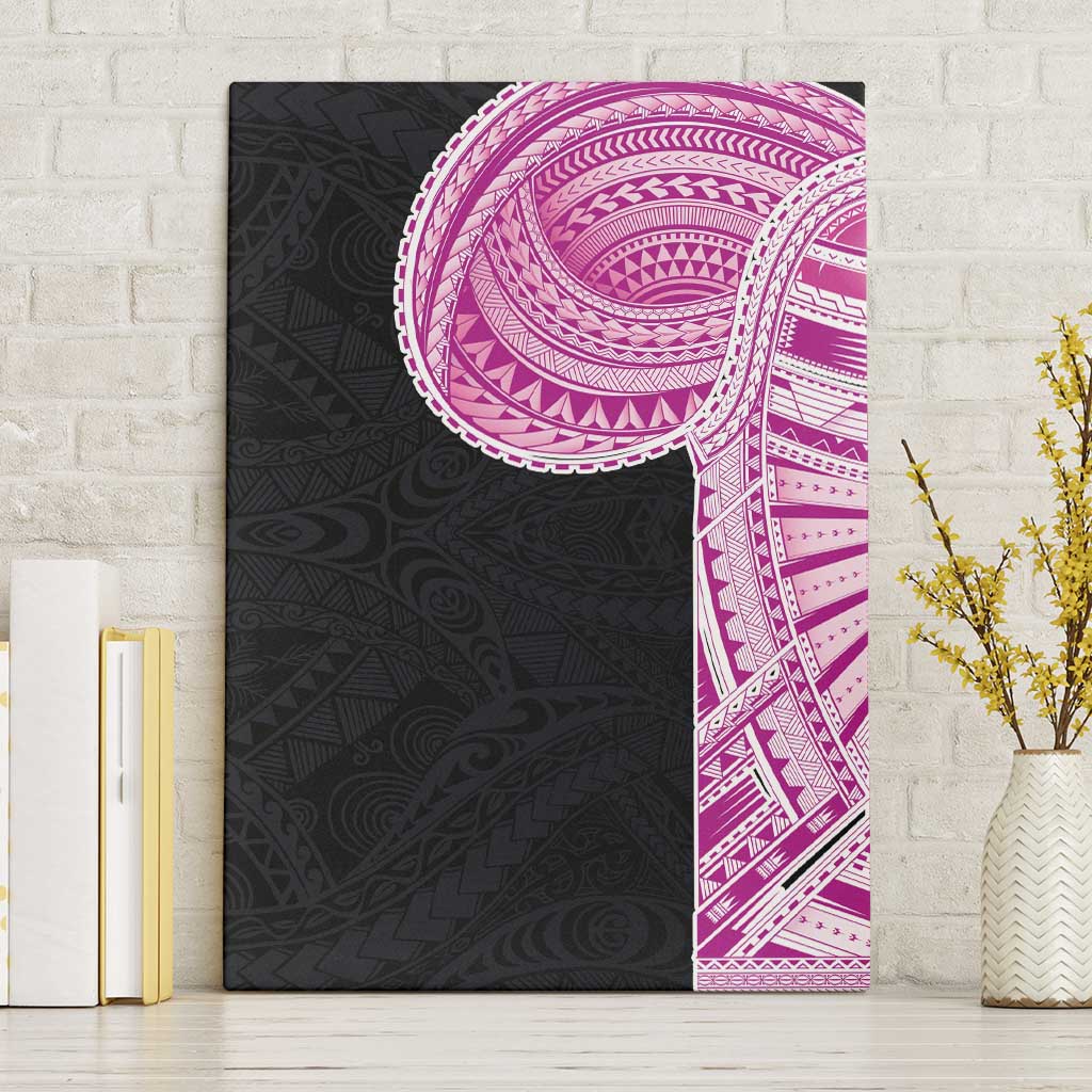 Samoan Art Tattoo Polynesian Pattern Canvas Wall Art Pink Out Color LT03 Without Frame Black - Polynesian Pride