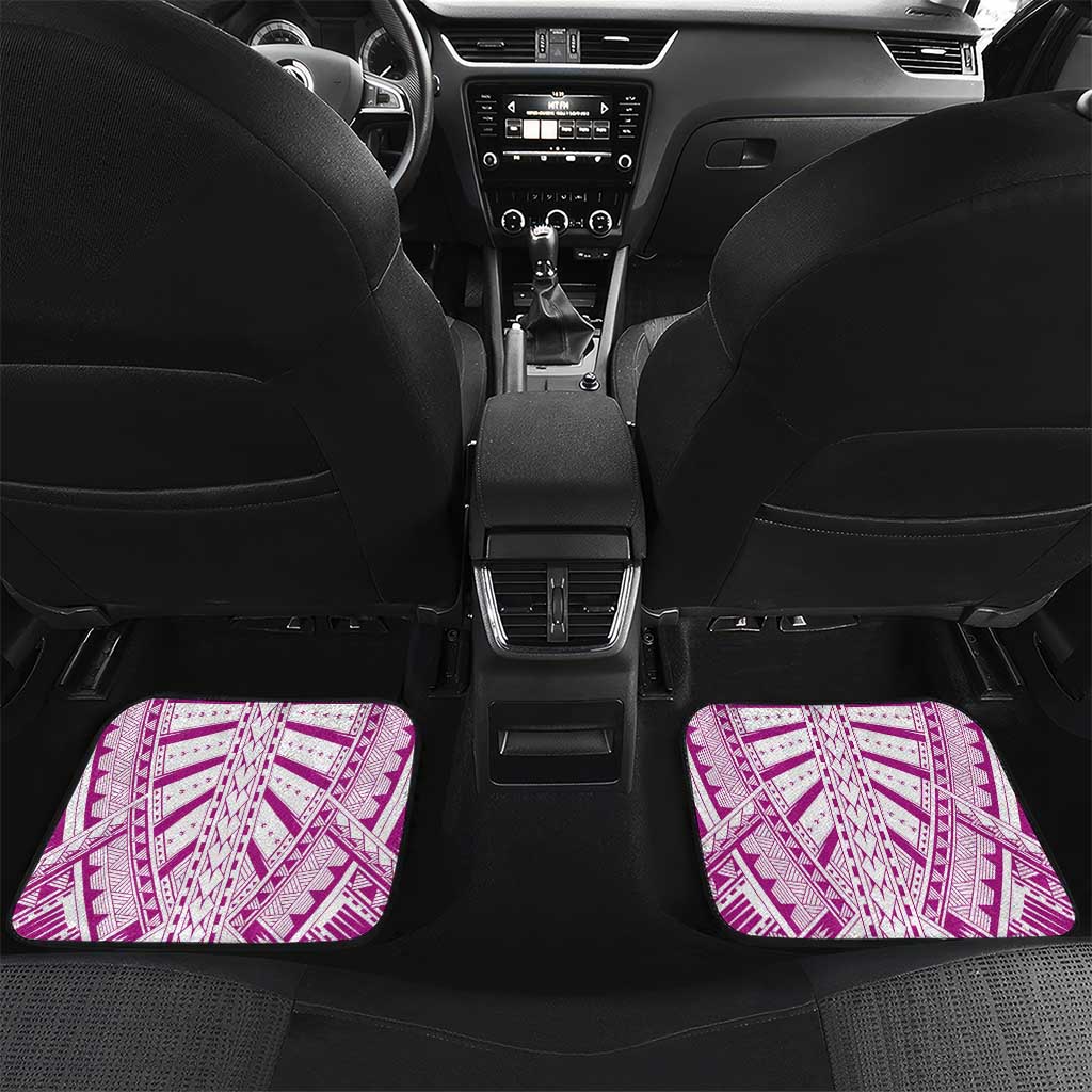 Samoan Art Tattoo Polynesian Pattern Car Mats Pink Out Color LT03 Set 2pcs - Back Black - Polynesian Pride