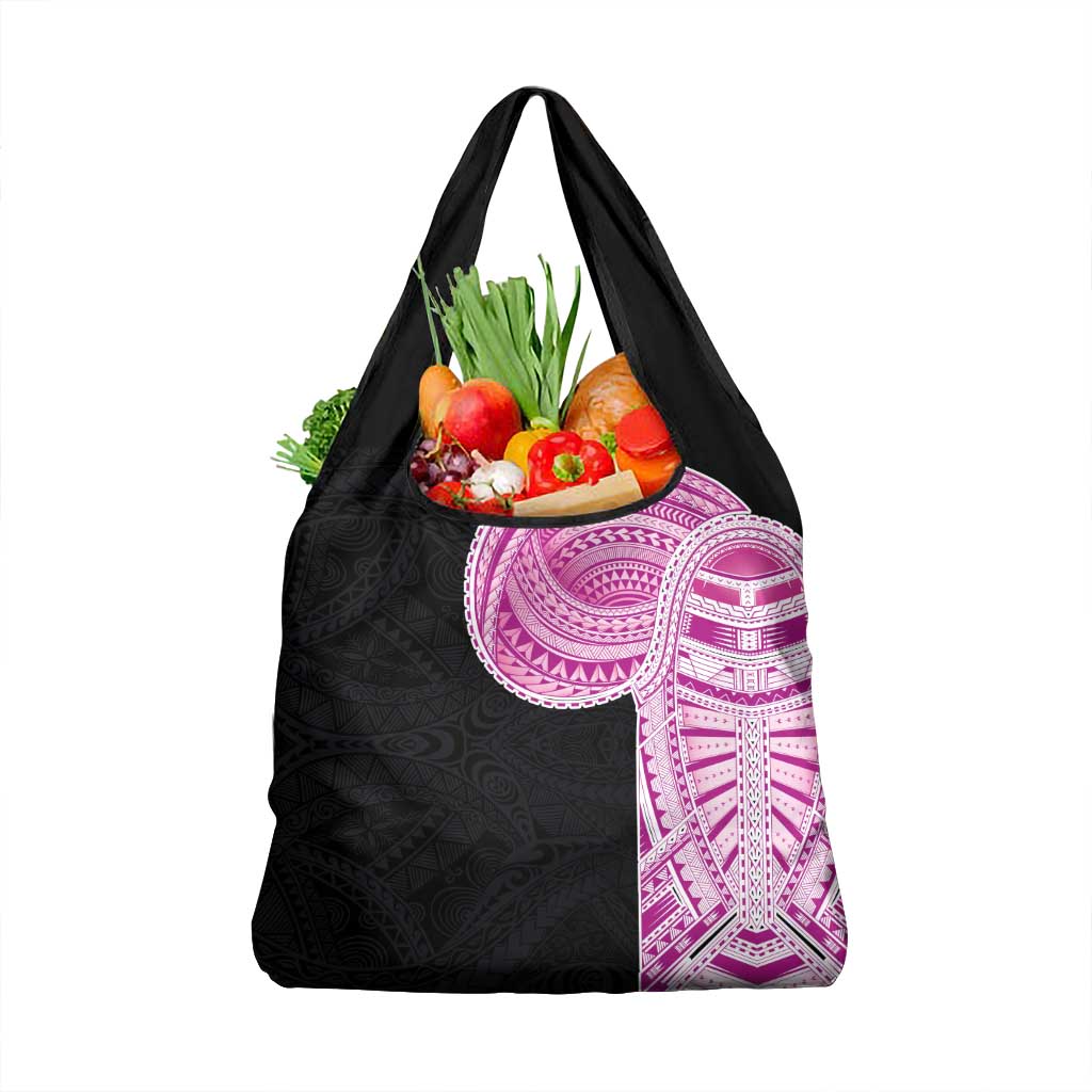 Samoan Art Tattoo Polynesian Pattern Grocery Bag Pink Out Color LT03 1-pack One Size Black - Polynesian Pride