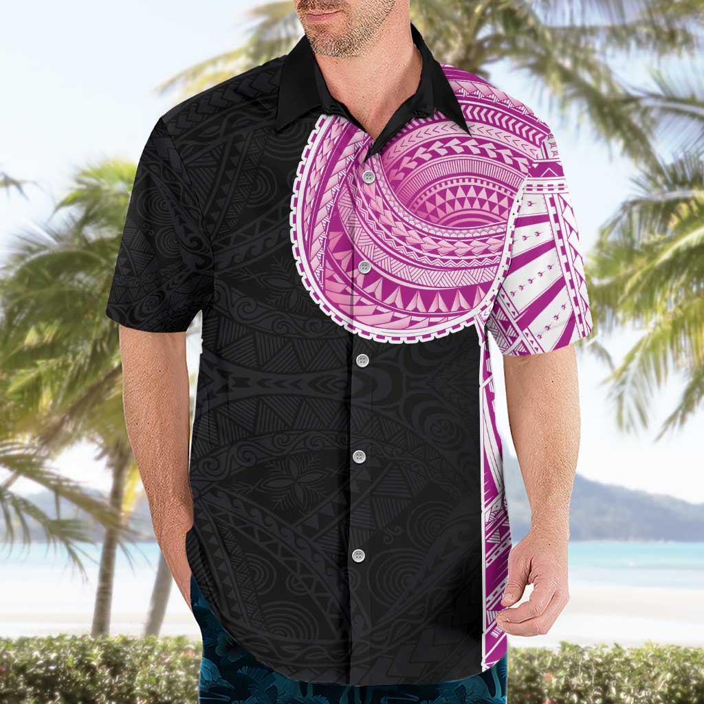 Samoan Art Tattoo Polynesian Pattern Hawaiian Shirt Pink Out Color