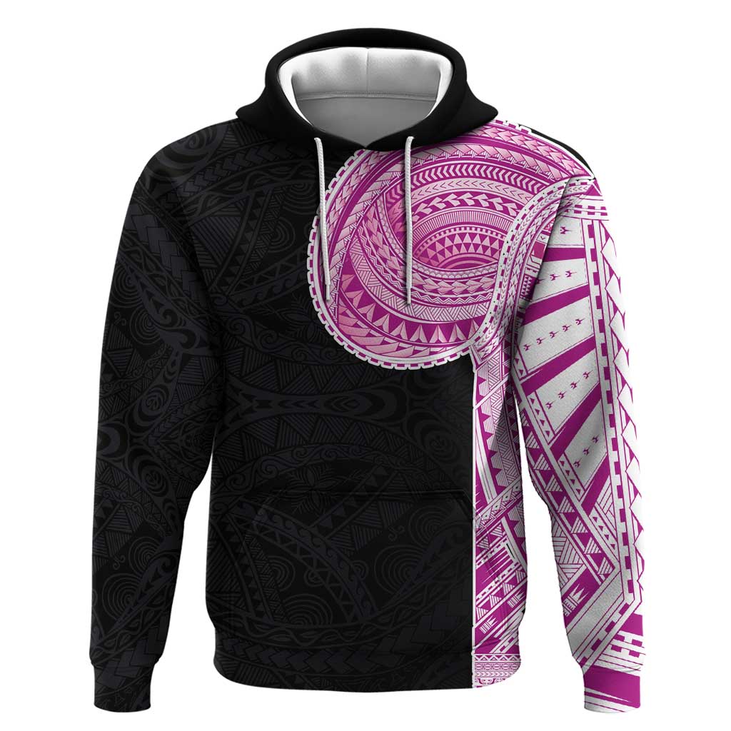 Samoan Art Tattoo Polynesian Pattern Hoodie Pink Out Color
