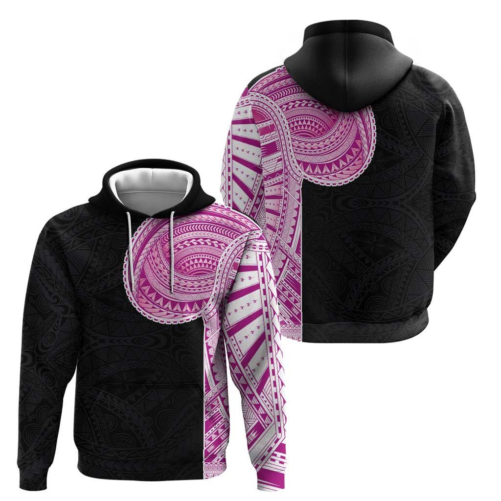Samoan Art Tattoo Polynesian Pattern Hoodie Pink Out Color