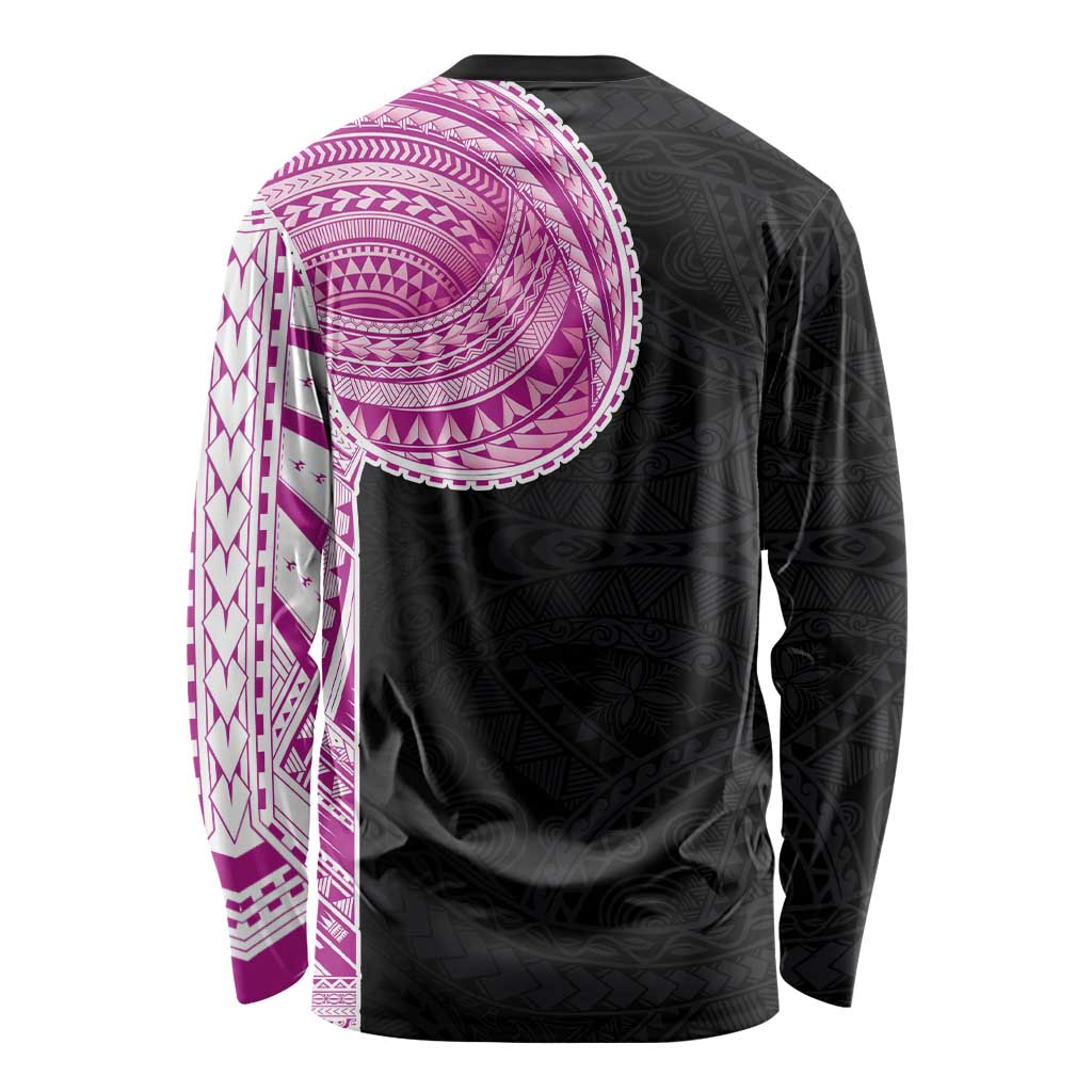 Samoan Art Tattoo Polynesian Pattern Long Sleeve Shirt Pink Out Color LT03 - Polynesian Pride