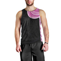Samoan Art Tattoo Polynesian Pattern Men Tank Top Pink Out Color