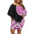 Samoan Art Tattoo Polynesian Pattern Off Shoulder Short Dress Pink Out Color