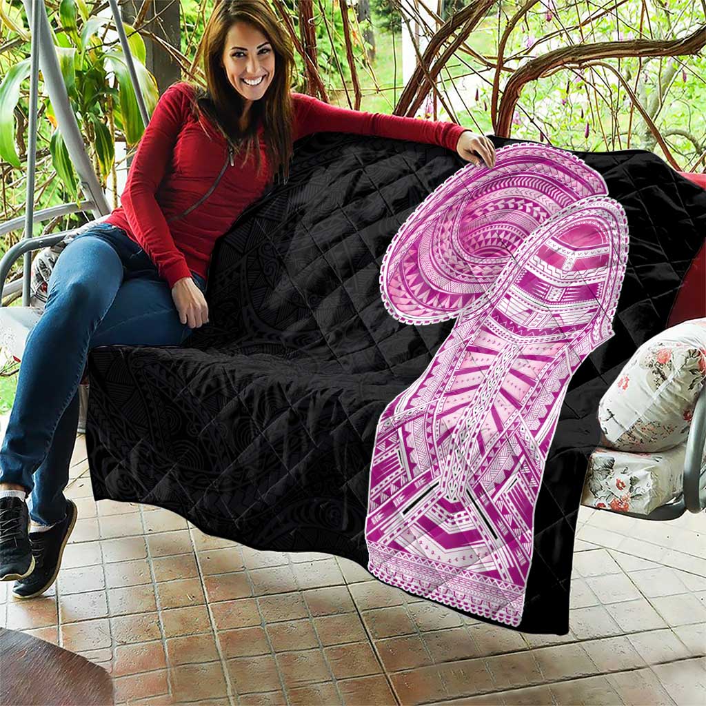 Samoan Art Tattoo Polynesian Pattern Quilt Pink Out Color