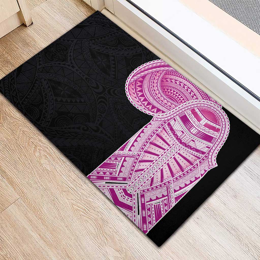 Samoan Art Tattoo Polynesian Pattern Rubber Doormat Pink Out Color LT03 - Polynesian Pride