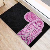 Samoan Art Tattoo Polynesian Pattern Rubber Doormat Pink Out Color LT03 - Polynesian Pride