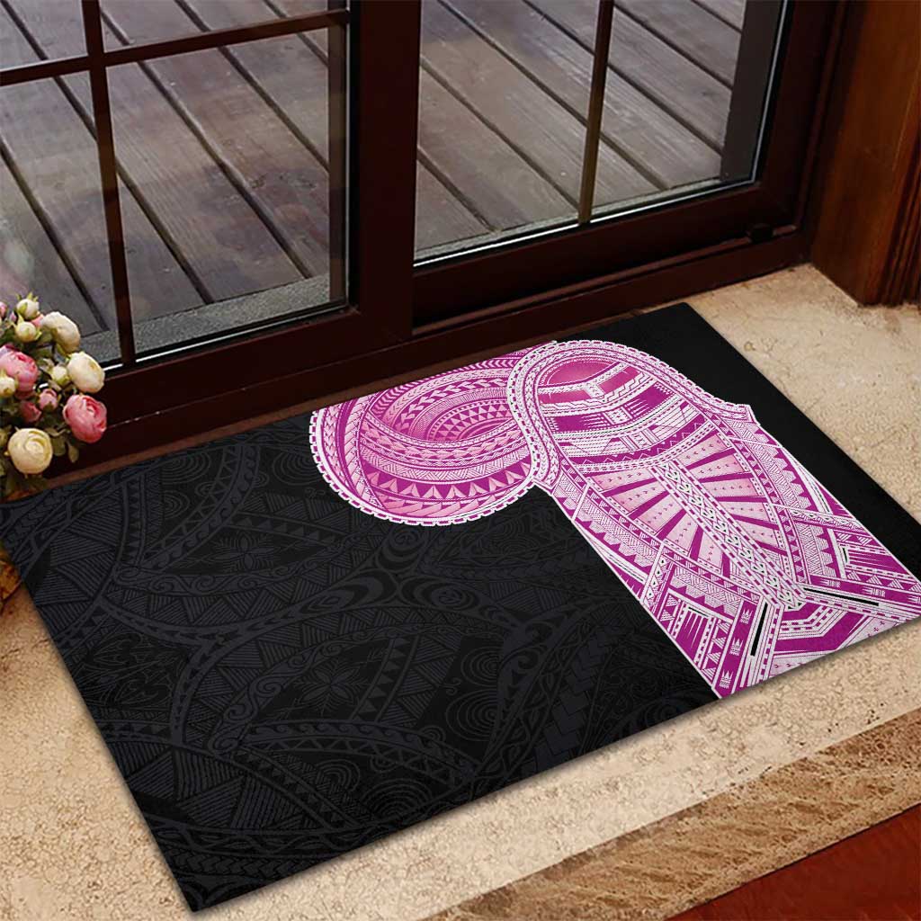 Samoan Art Tattoo Polynesian Pattern Rubber Doormat Pink Out Color LT03 - Polynesian Pride