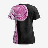 Samoan Art Tattoo Polynesian Pattern Scrub Top Pink Out Color LT03 - Polynesian Pride