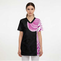 Samoan Art Tattoo Polynesian Pattern Scrub Top Pink Out Color LT03 - Polynesian Pride