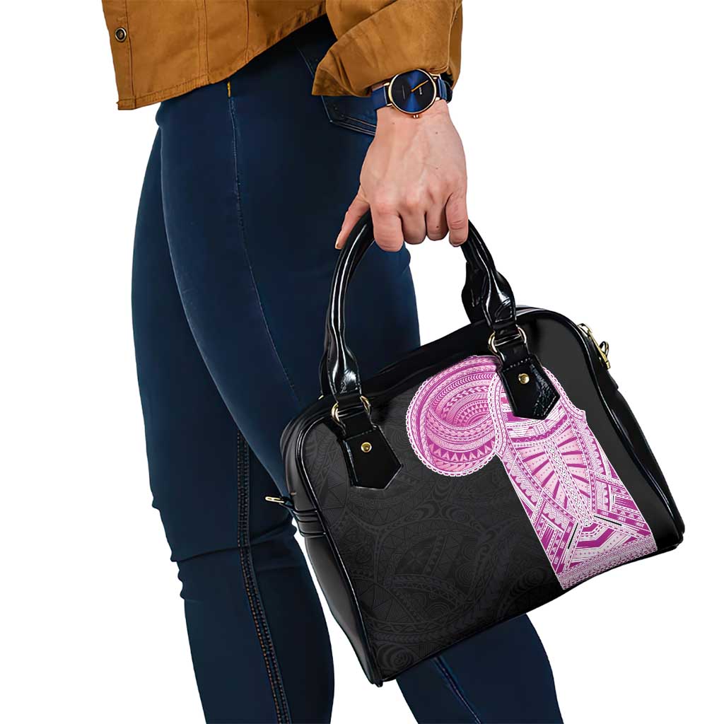 Samoan Art Tattoo Polynesian Pattern Shoulder Handbag Pink Out Color