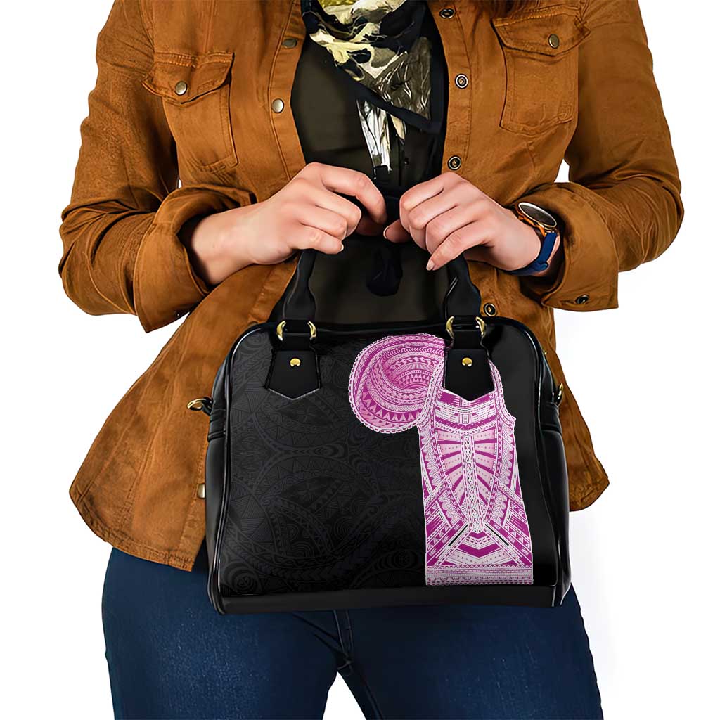 Samoan Art Tattoo Polynesian Pattern Shoulder Handbag Pink Out Color