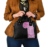 Samoan Art Tattoo Polynesian Pattern Shoulder Handbag Pink Out Color