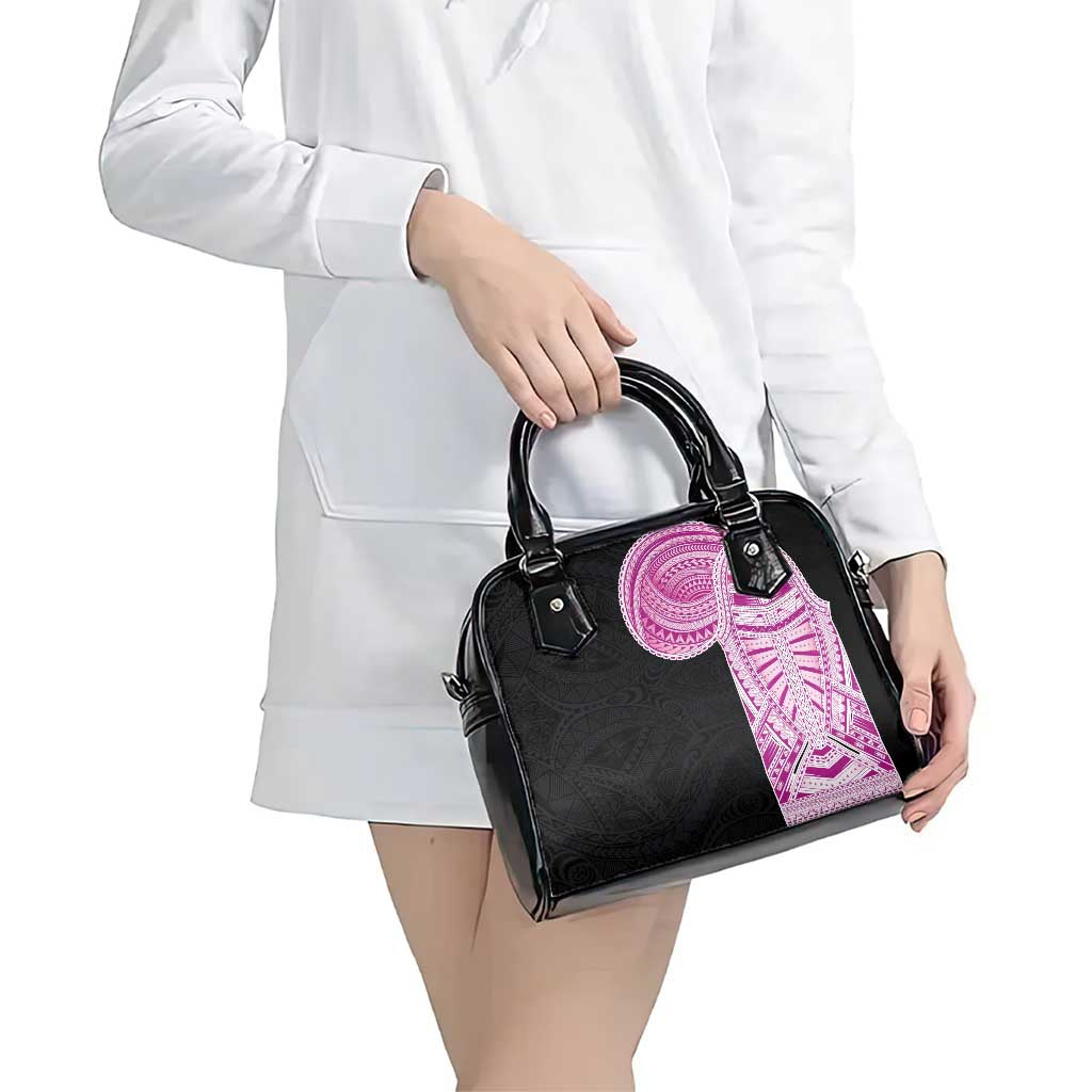 Samoan Art Tattoo Polynesian Pattern Shoulder Handbag Pink Out Color