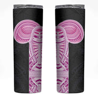 Samoan Art Tattoo Polynesian Pattern Skinny Tumbler Pink Out Color